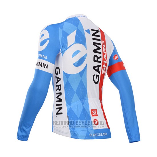 2014 Fahrradbekleidung Garmin Sharp Hellblau und Wei Trikot Langarm und Tragerhose